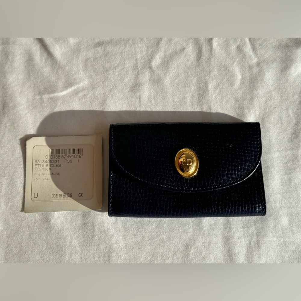 Christian Dior 6-series key case bi-fold leather CD logo metal